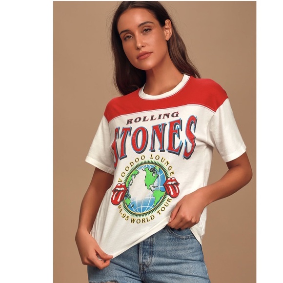 Daydreamer Tops - Daydreamer Rolling Stones Voodoo Lounge Varsity Top
